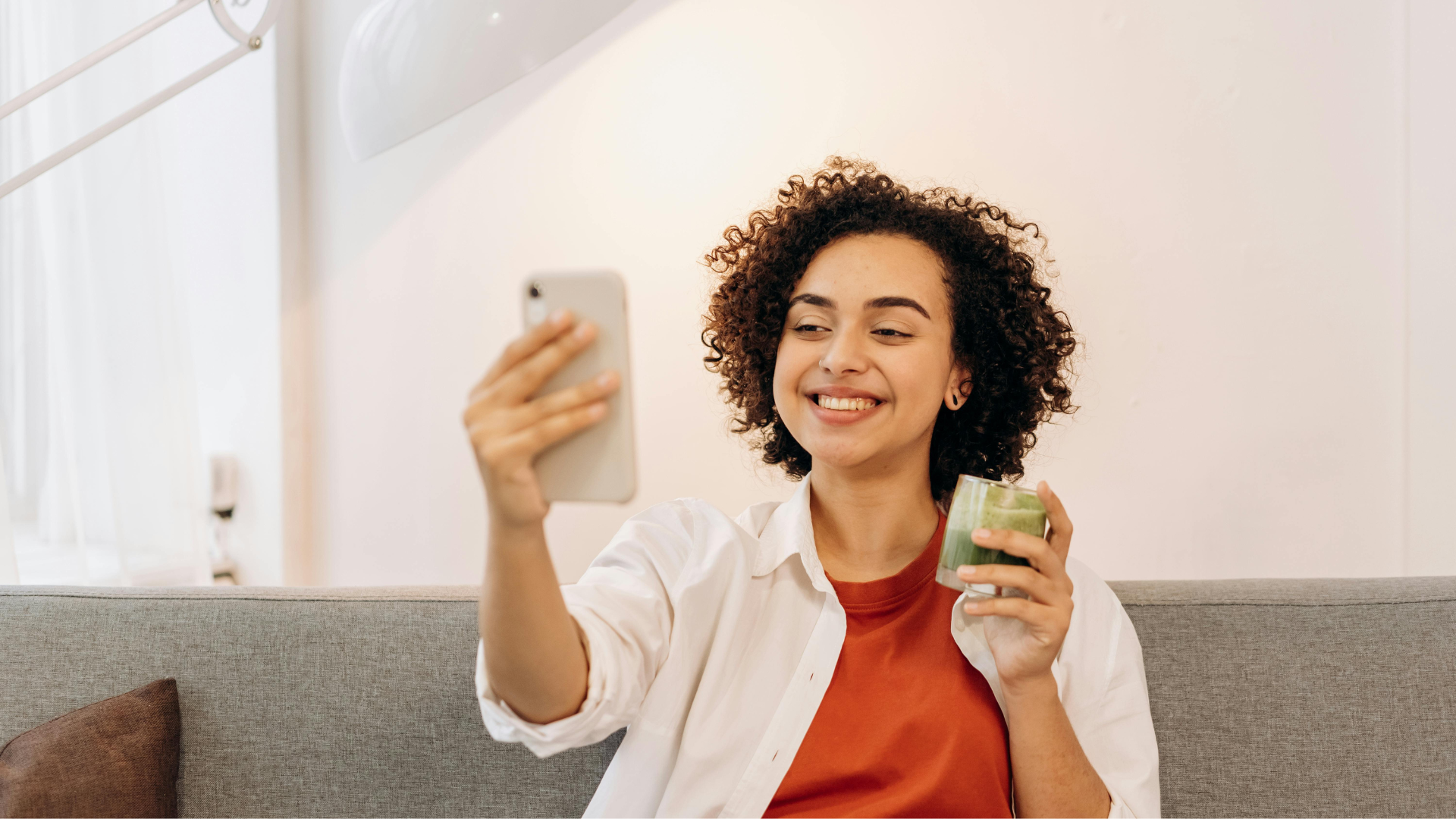 Woman on Facetime call