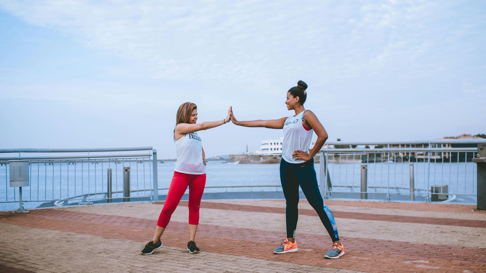 Woman giving high five