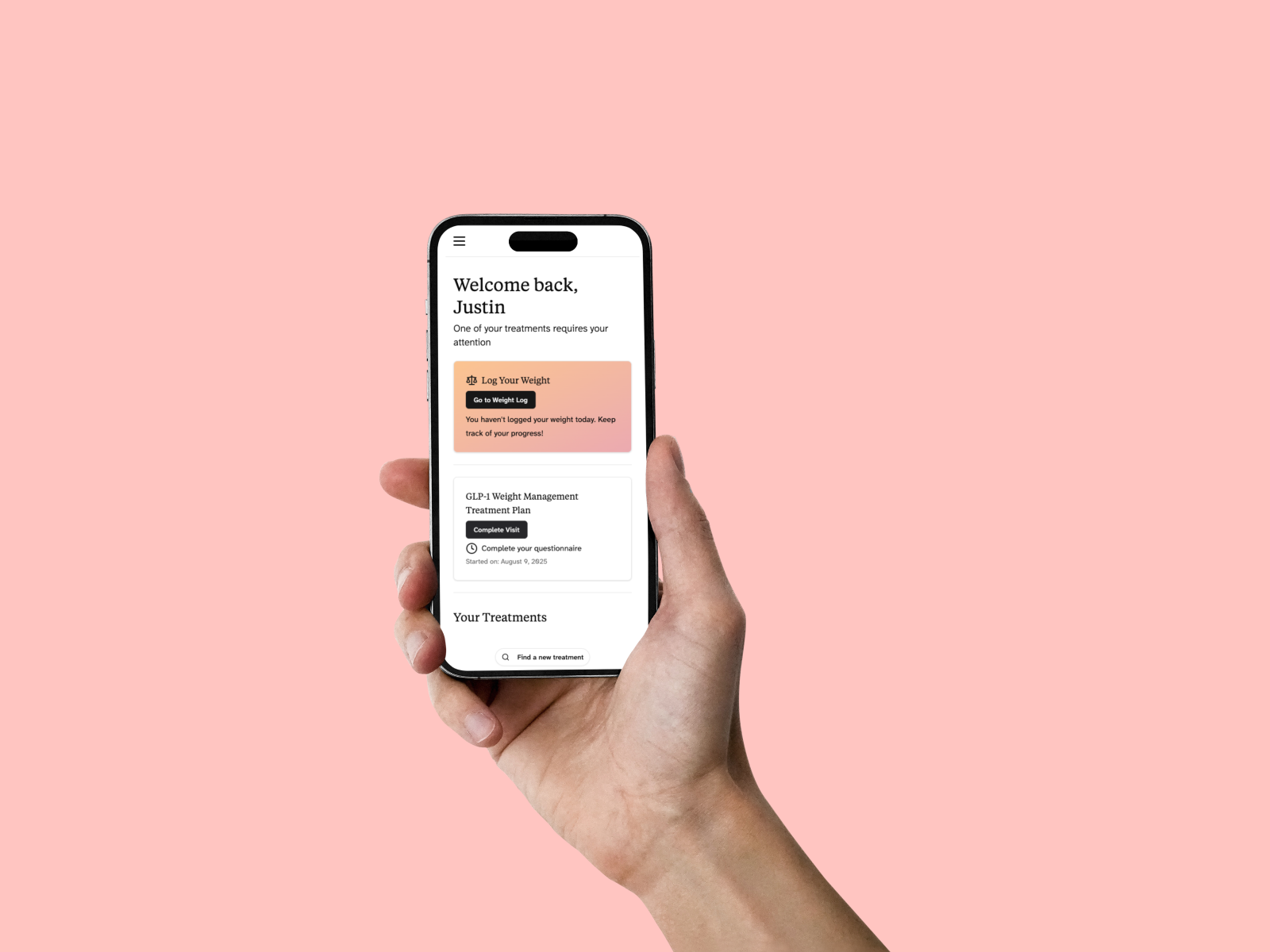 Mockup of app