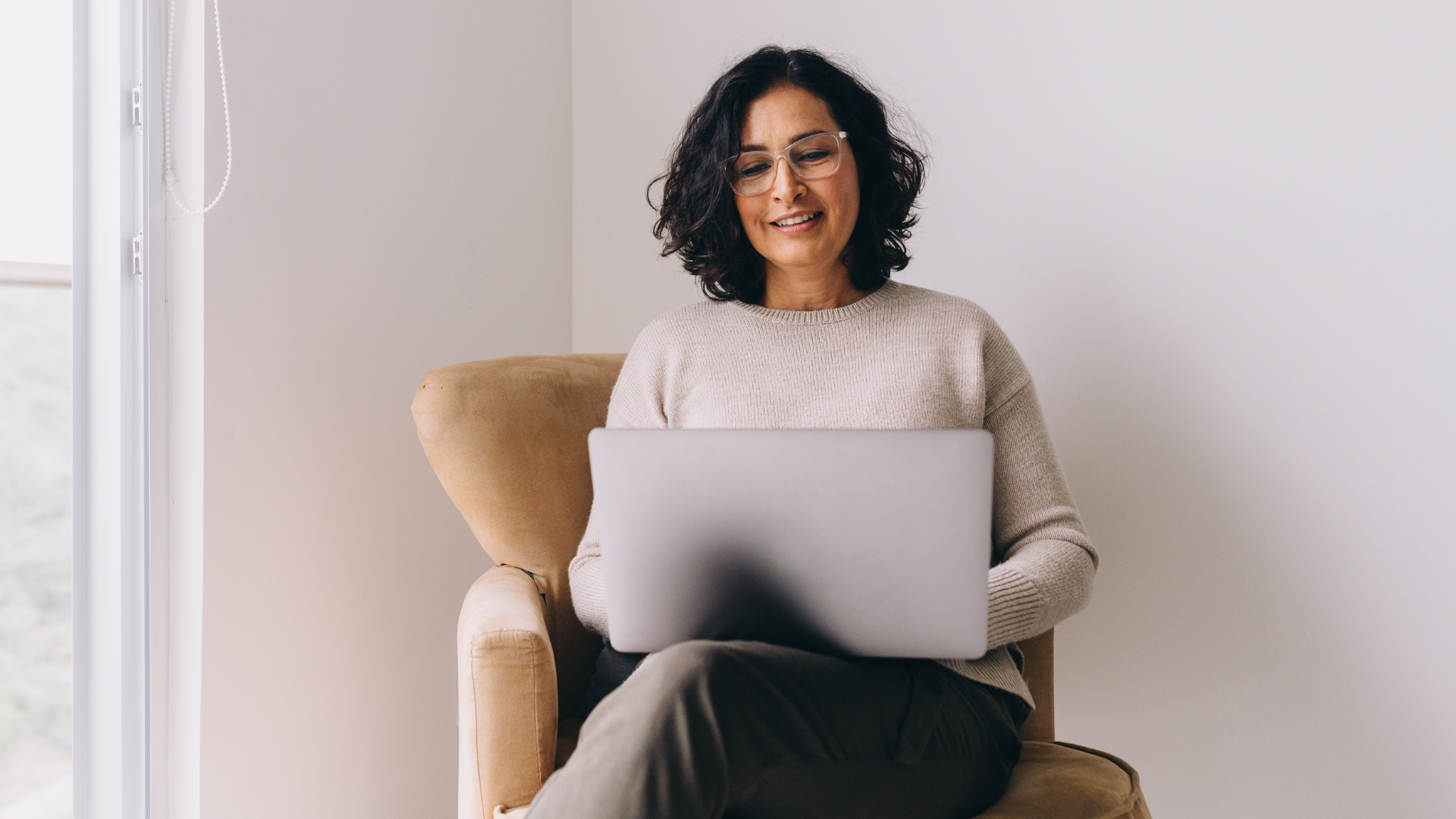 Woman working on laptop