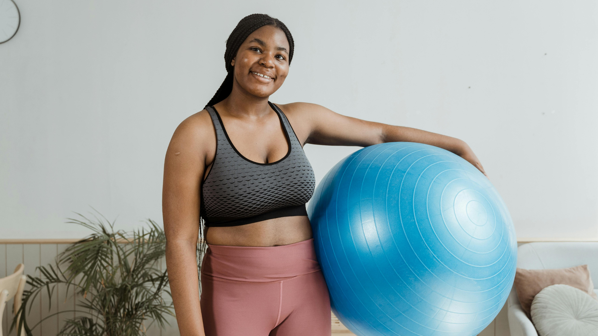 Woman in workout clothes